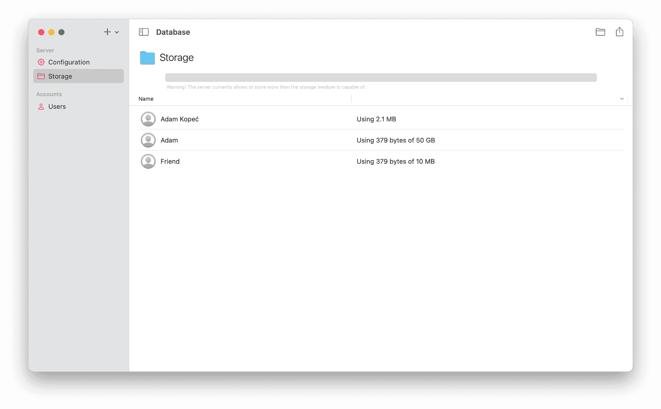 Image of a Cloud Server Window